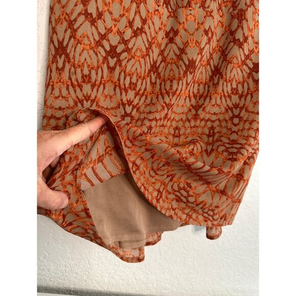 Bar III Copper Orange Racerback Mini Dress Summer Fall Boho Indie Beach Coverup - Picture 6 of 7
